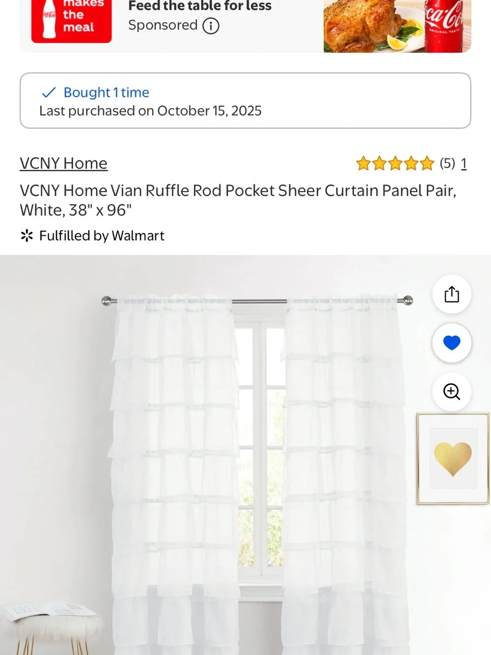 LoveShackFancy Vibes White Sheer Ruffle Curtain Panels
